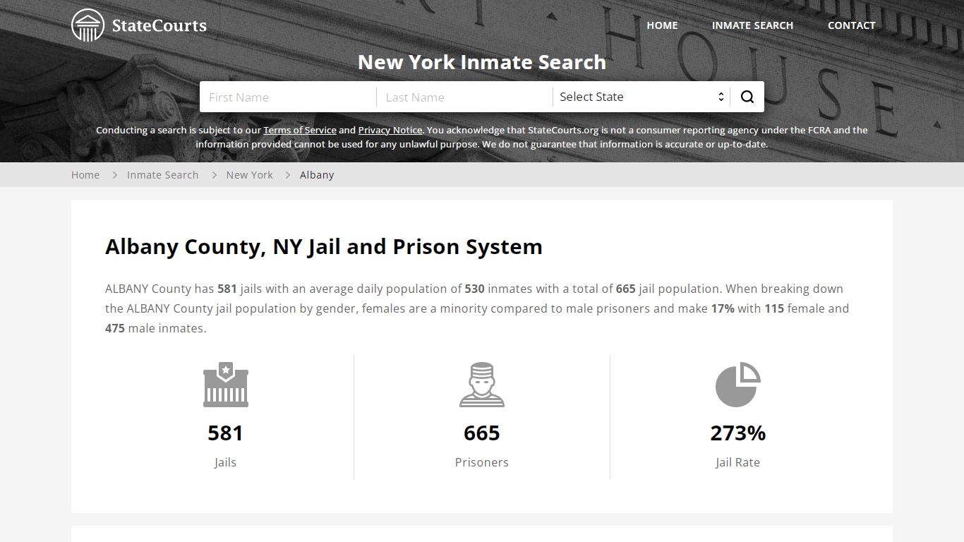Albany County, NY Inmate Search - StateCourts